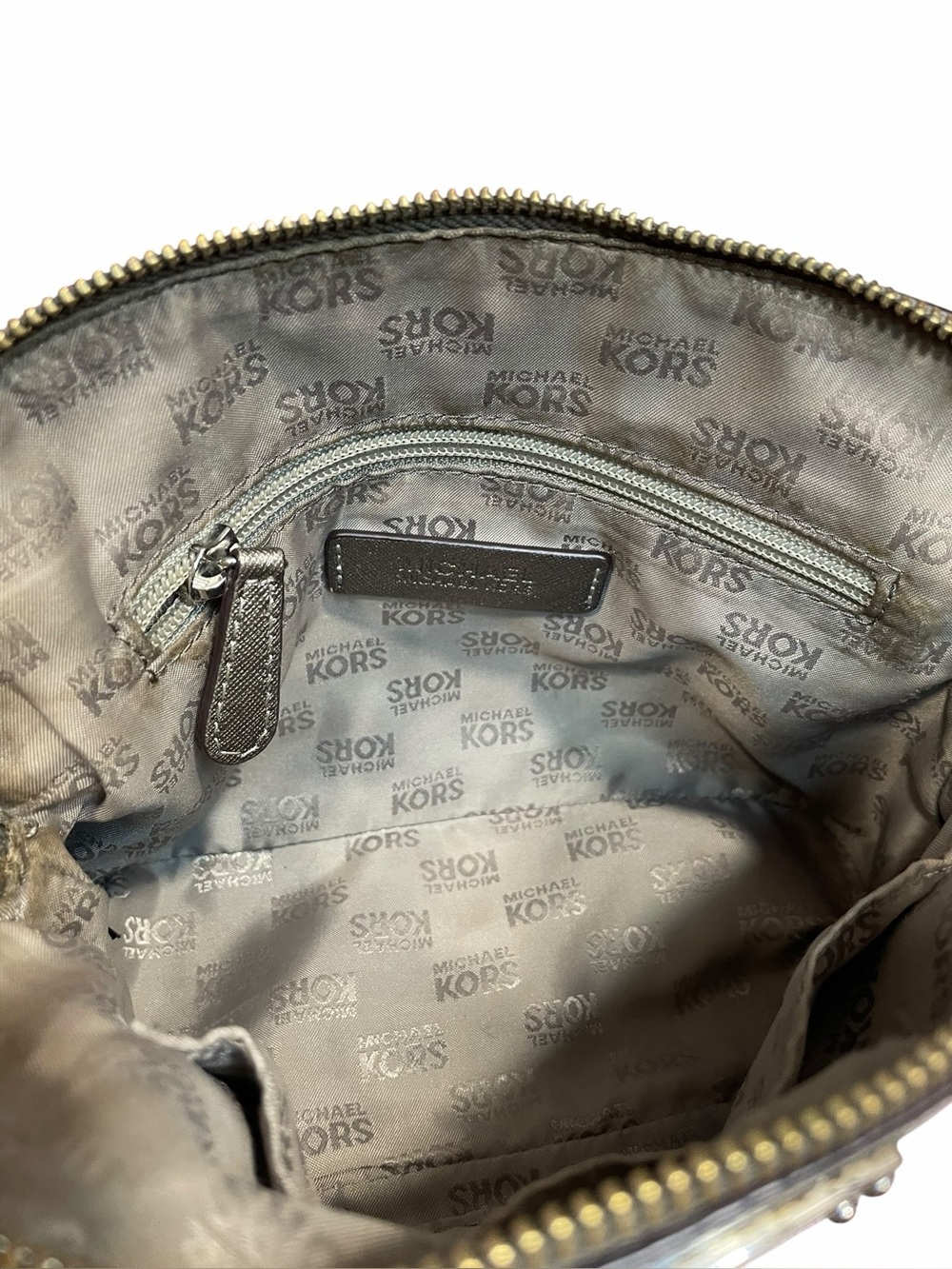 Michael Kors Cindy Metallic Saffiano Leather Crossbody - Picture 8 of 9